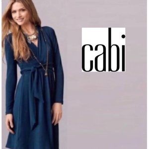 Cabi Dress Medium Chelsea Womens Long Sleeve Dark Teal Blue A-line